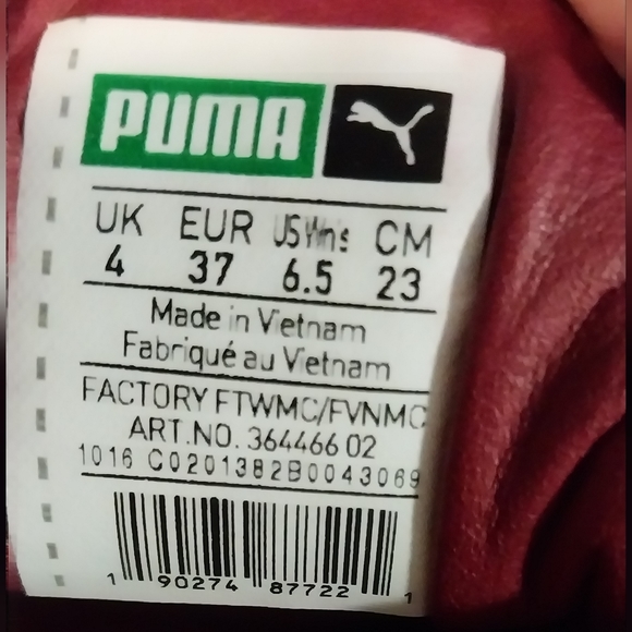 Brand New Burgundy velvet Puma Fenty X by Rihanna size women's 6.5 - Picture 6 of 8